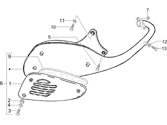 Wydech Vespa S 2-suwowy