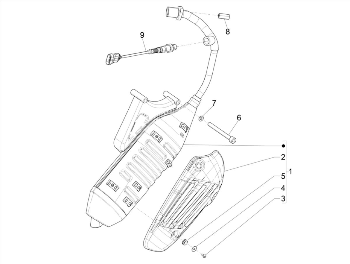 Vespa Sprint 4-suwowy 3-zaworowy układ wydechowy (wtrysk euro5 IGET)