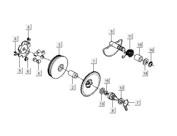 Wariator miski części pokrywy Kymco ZX 2t ac niebieski ograniczony