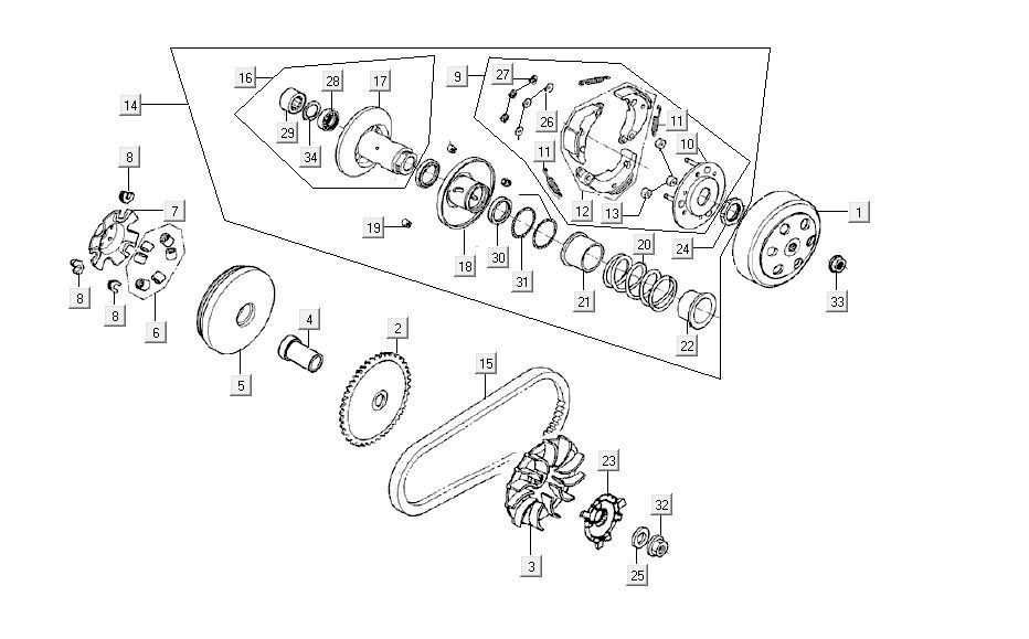 Sprzęgło wariatora Kymco Agility FR 12' 4-suwowe euro4 czarne
