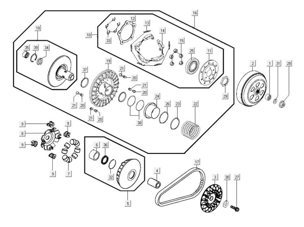 Wariator - Sprzęgło Kymco Myroad 700i