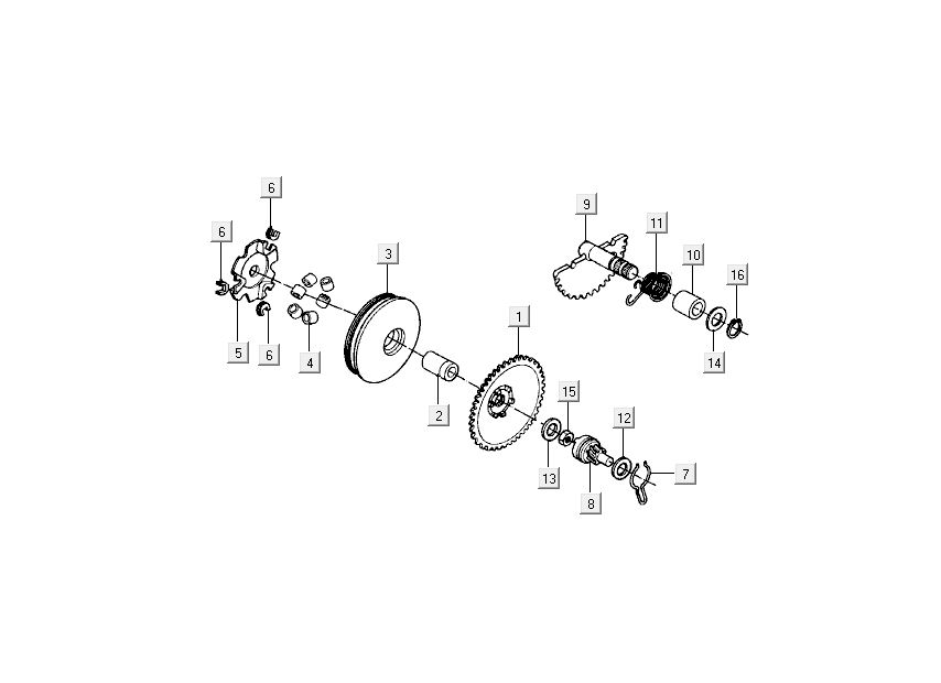Wariator - Rozrusznik Kymco DJ 2-suwowy Srebrny