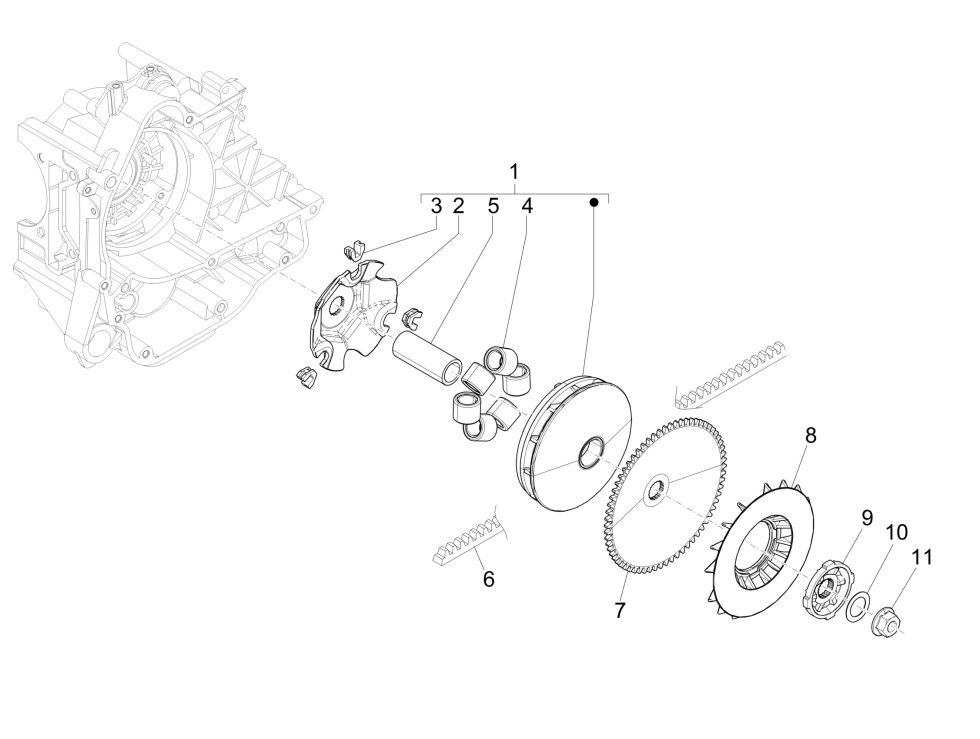 Vespa Primavera 4-suwowy wariator 3V (wtrysku Euro5 IGET)