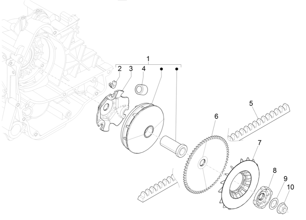 Vespa Sprint 4-suwowy 3-zaworowy wariator (euro5 wtrysku IGET)