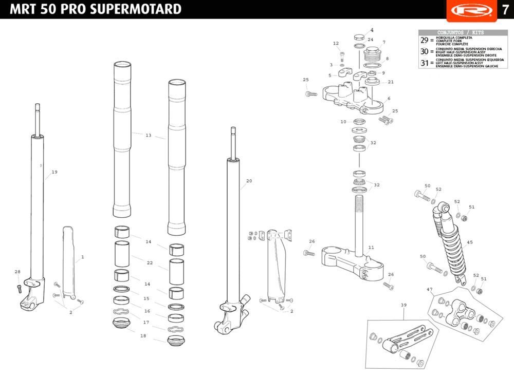 Zawieszenie Rieju MRT pro SM czarny 2010 2-suwowy