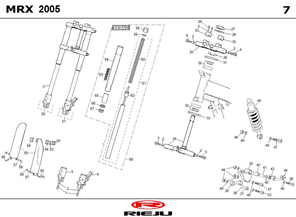 Zawieszenie Rieju MRX czarny 2006 2-suwowy