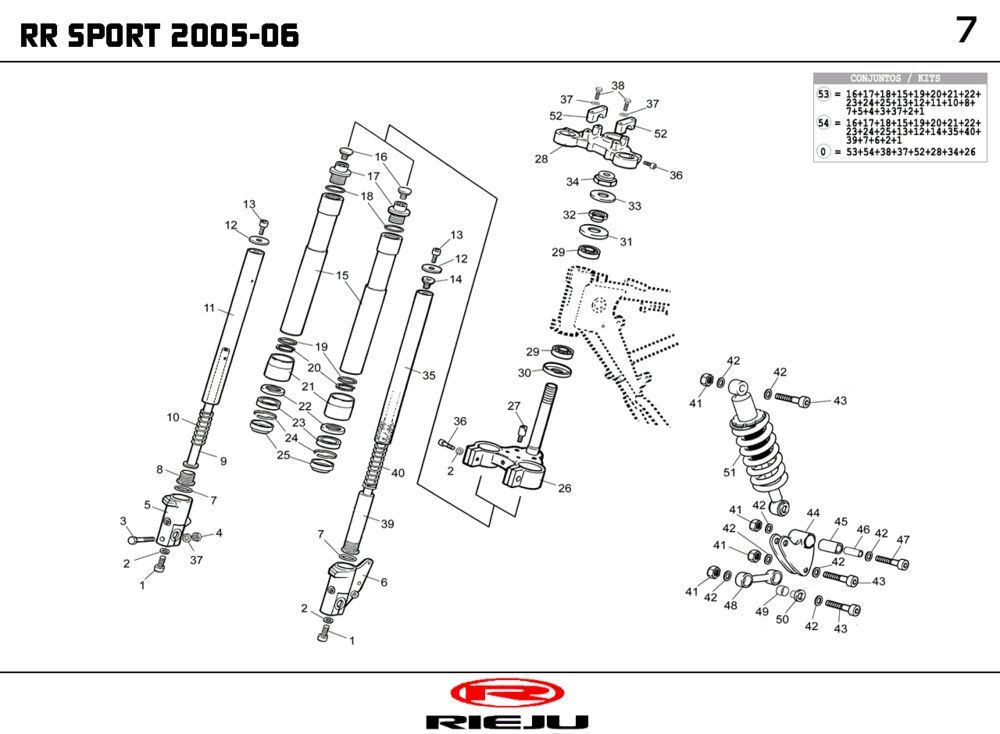 Zawieszenie Rieju RR sport czerwone 2005 2-suwowy