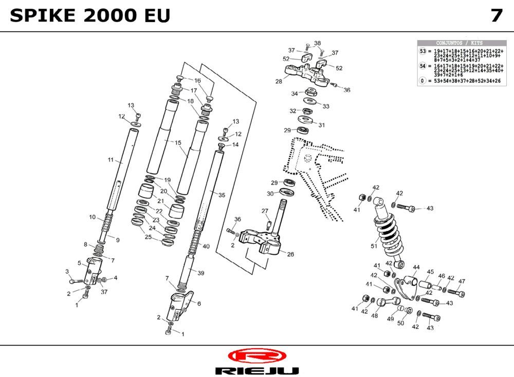 Zawieszenie Rieju Spike sport czarny 2004 2-suwowy