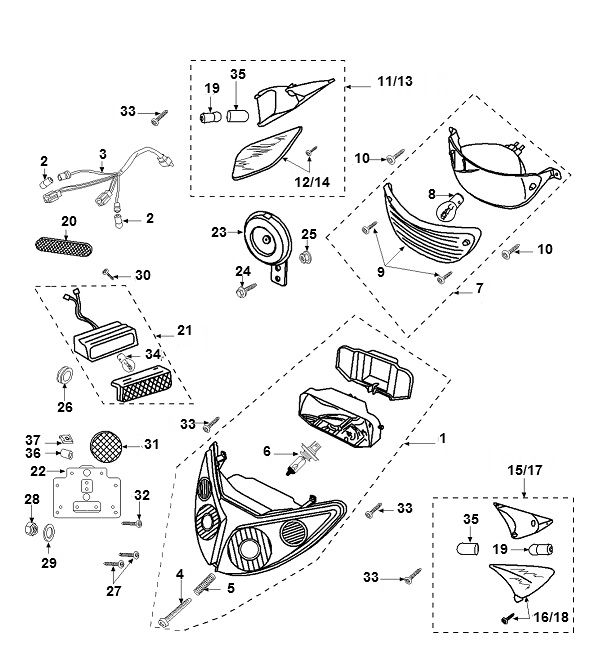 Oświetlenie Peugeot Speedfight 2 AC E2 2-suwowy