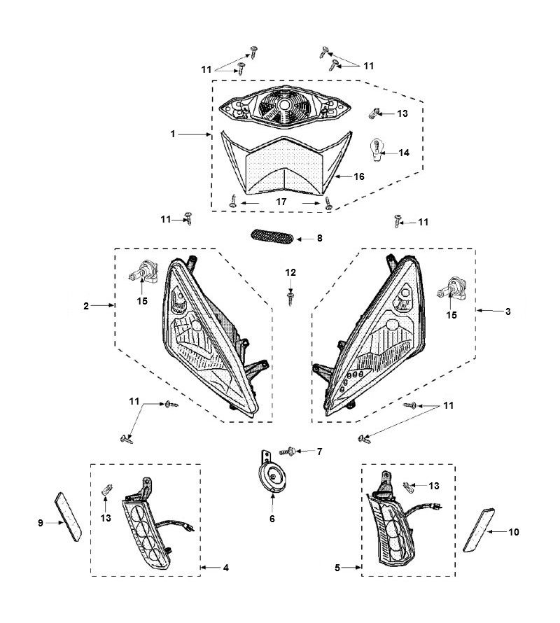 Oświetlenie Peugeot Speedfight 3 AC 2-suwowy