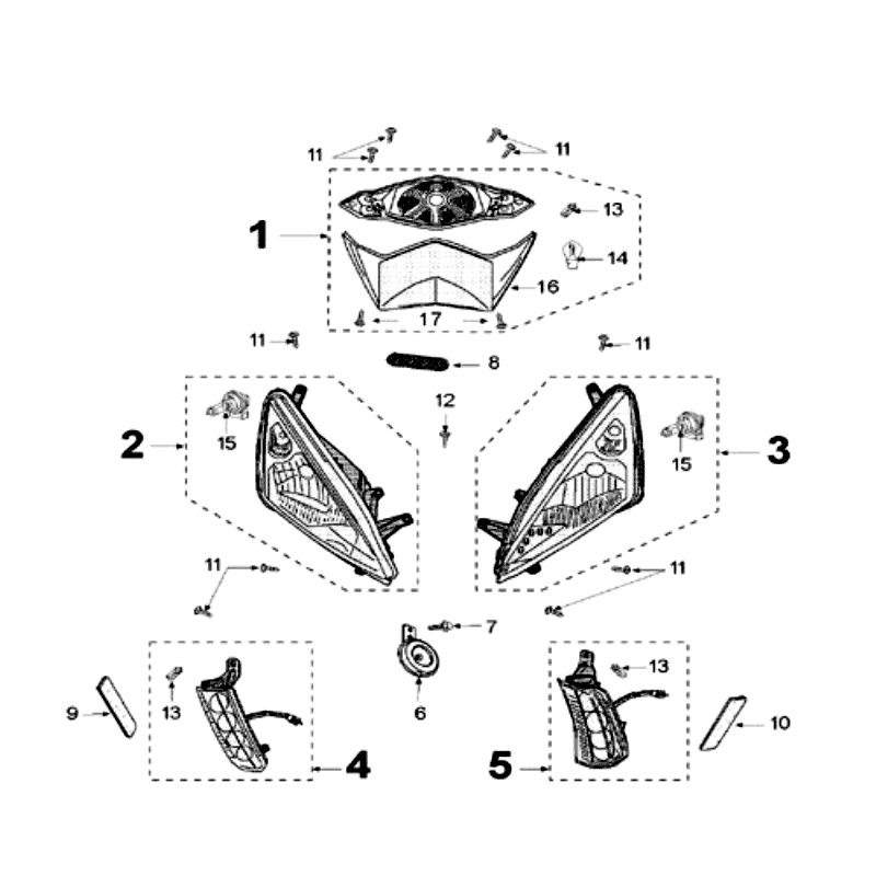 Oświetlenie Peugeot Speedfight 3 LC czerwone