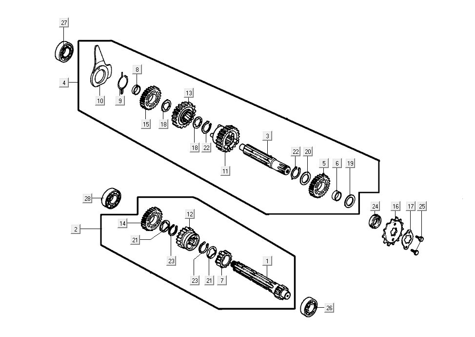 Skrzynia biegów Kymco K-Pipe 4-suwowy Biały