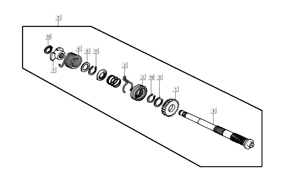 Mechanizm przekładni Kymco K-Pipe 4-suwowy Połysk Czarny