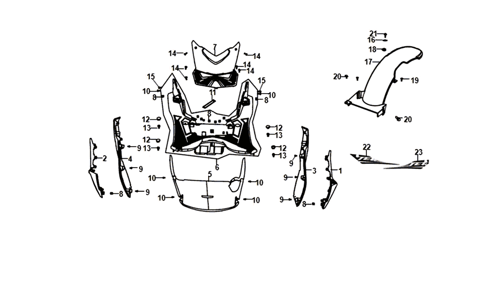 Osłona ramy podstawy Sym Jet 14 czerwona (R-010C)