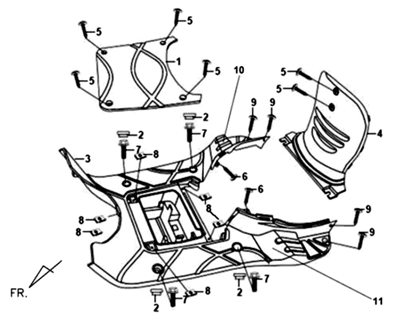 Podnóżek Pokrywa Spoilery Sym Fiddle II (BK5560) czarny