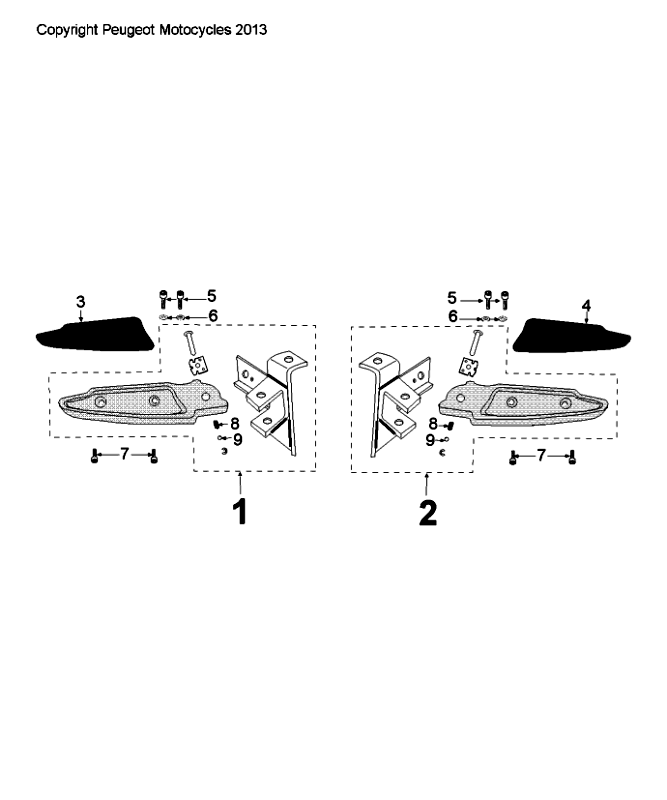 Podnóżek Peugeot Citystar 50 Czarny