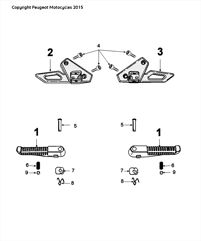 Podnóżek Peugeot Speedfight 4 LC czarny/czerwony