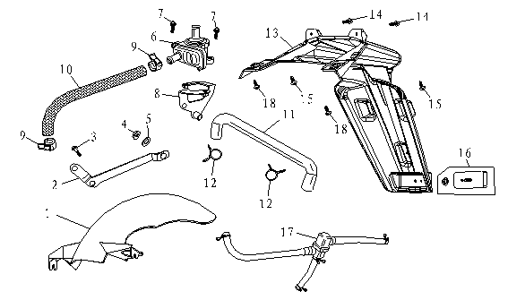Błotnik przedni tylny AGM fox czerwony połysk