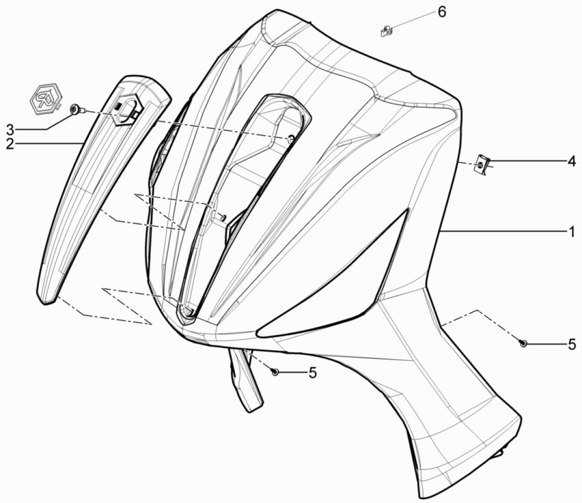 Piaggio Beverly 300 IE ABS E4 2016 - 2020 panel przedni (EMEA)