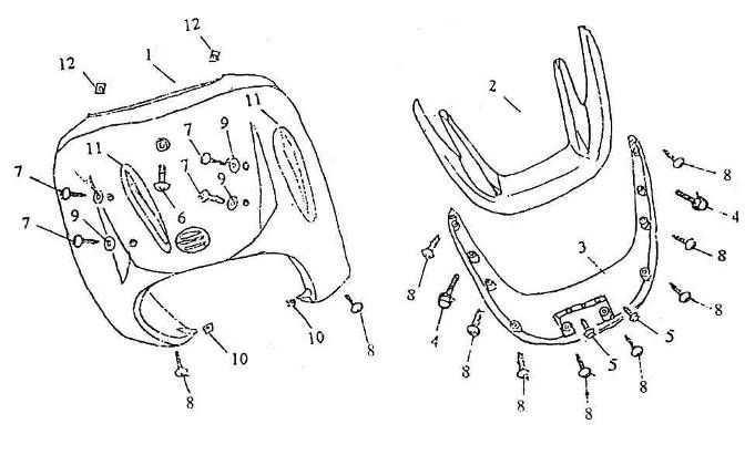 Obudowa przednia AGM Retro 125cc