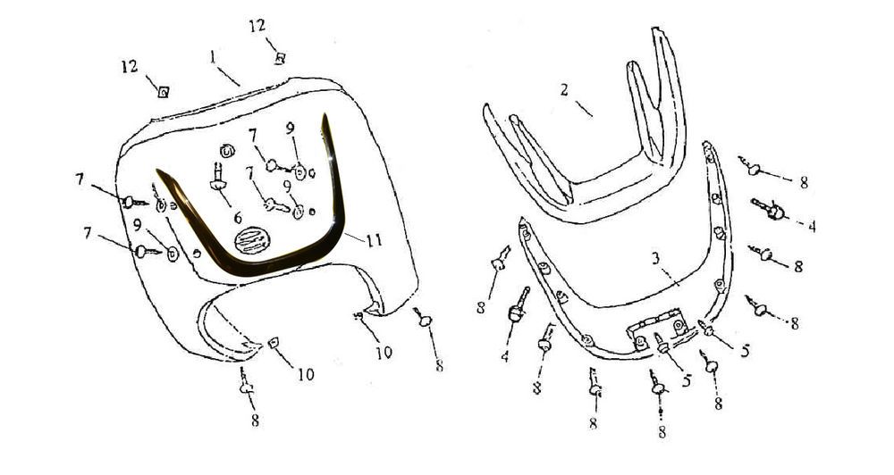 Pokrywa przednia Benzhou Retro krem do kawy