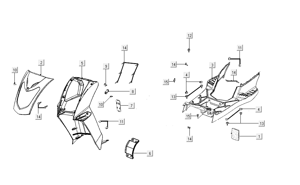 Kapdelen Kymco Agility FR 12