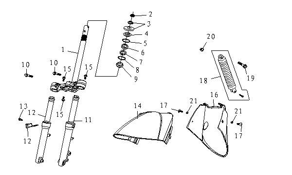 Błotnik przedni Widelec China Fashion beżowy