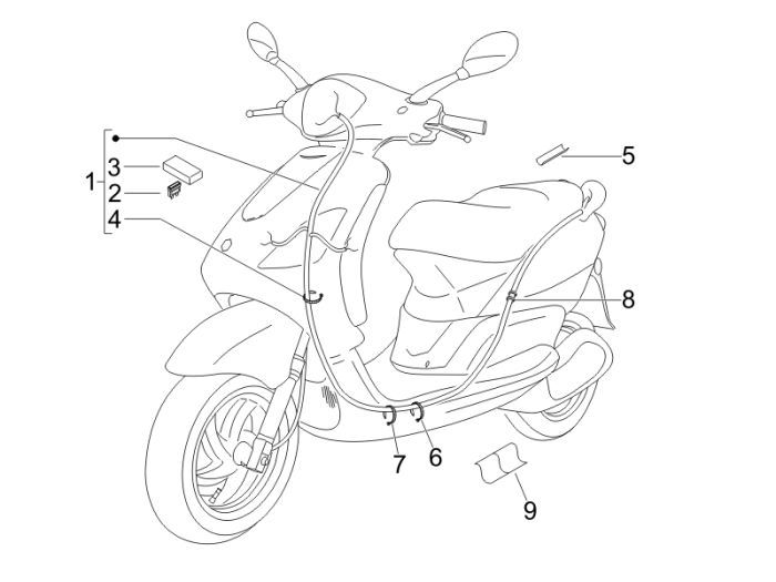 Piaggio Fly 2-suwowa wiązka przewodów