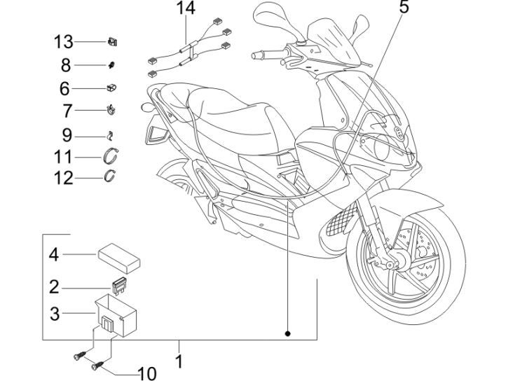 Główna grupa kabli Gilera Runner 200cc VXR 4-suwowy 2006