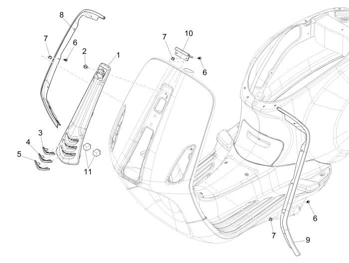 Ramka Vespa Sprint 2-suwowy czerwony smok 894