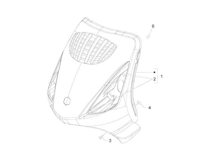 Przód Piaggio Zip 2000 2-suwowy AC czerwony 894