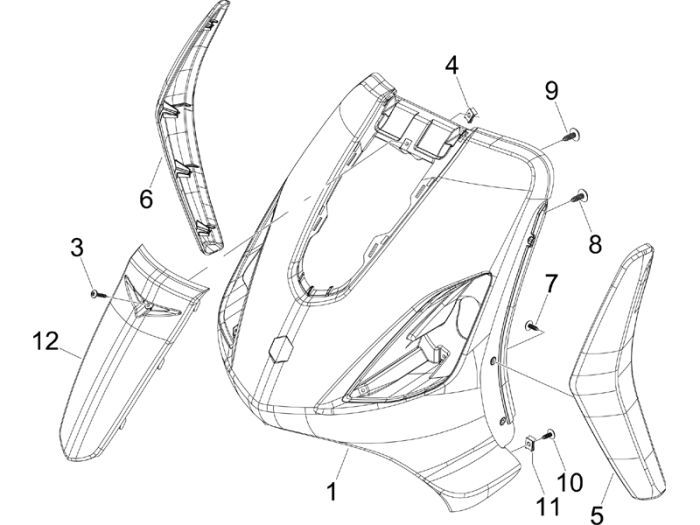 Przedni Piaggio Fly 2-suwowy czarny 94