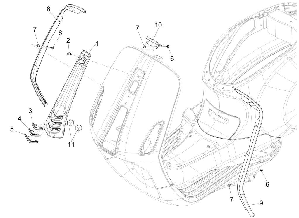 Płyta przednia Vespa Primavera 125 4T 3S IE ABS