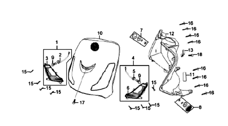 Płyta przednia Płyta Wewnętrzna kierunkowskazów światła Sym Fiddle Zielony GN8281S