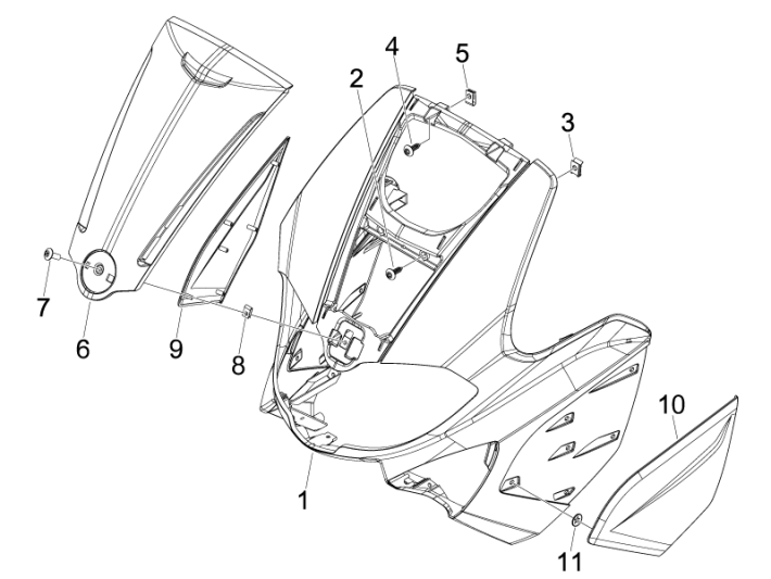 Płyta przednia Gilera Runner 50 SP 2010-2017 pomarańczowa 954/A