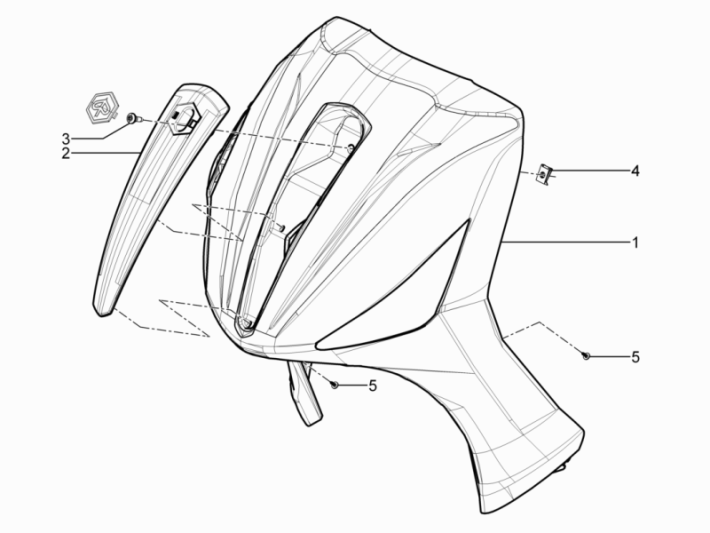 Płyta przednia Piaggio Beverly 350 E3 Sport Touring 2013-2014 czarna matowa 93/B