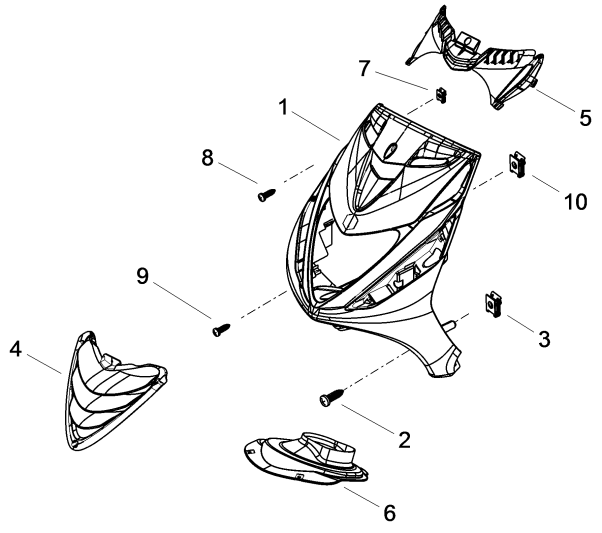 Płyta przednia Piaggio Zip 50 SP 2006-2013 biała księżycowa 544