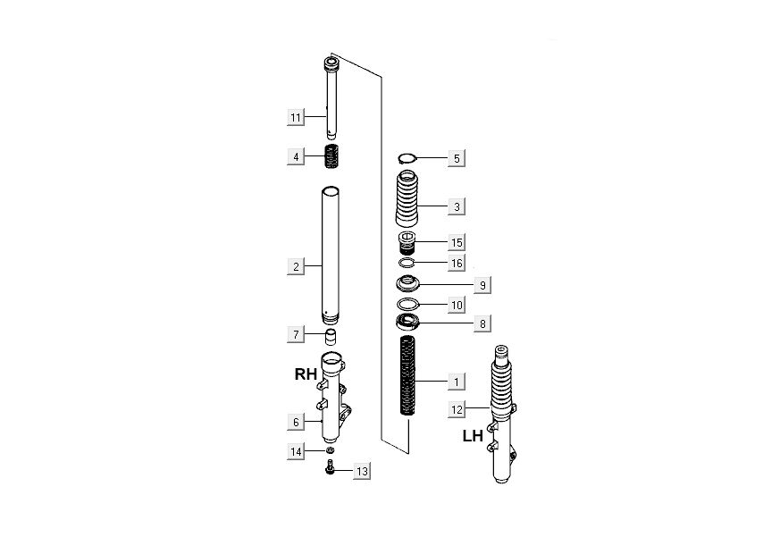 przednia nogawka Kymco Grand Dink 2-suwowa Antracyt