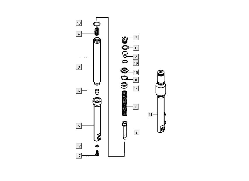 przednia nogawka Kymco People S 4-suwowy ciem
