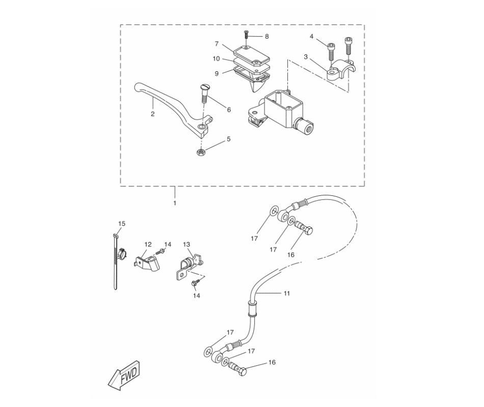 Hamulec przedni 2 Yamaha Aerox 2-suwowy 2013