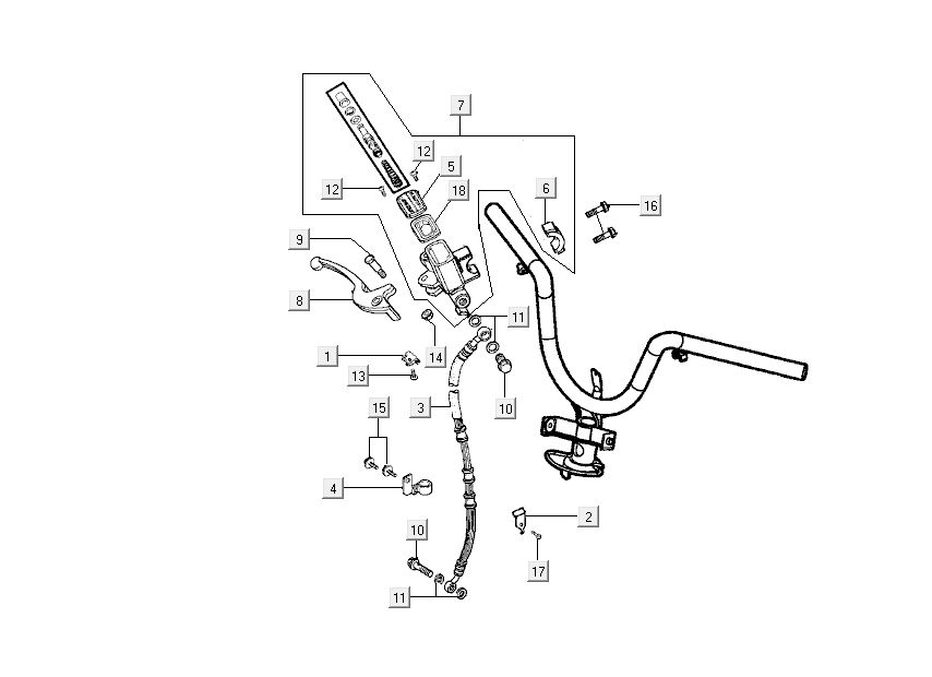 Hamulec przedni Kymco Grand Dink 2-suwowy Szampan