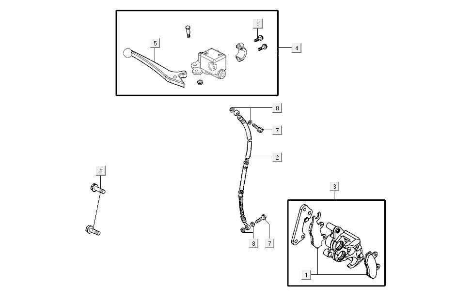 Hamulec przedni Kymco K-Pipe 4-suwowy Biały