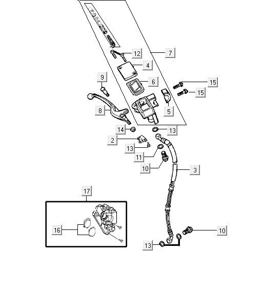 Hamulec przedni Kymco VP50 4t ac brązowy metaliczny