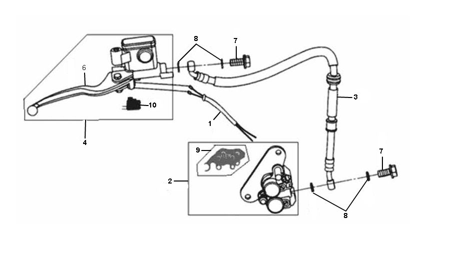 Hamulec przedni Sym Jet Euro-X 2-suwowy