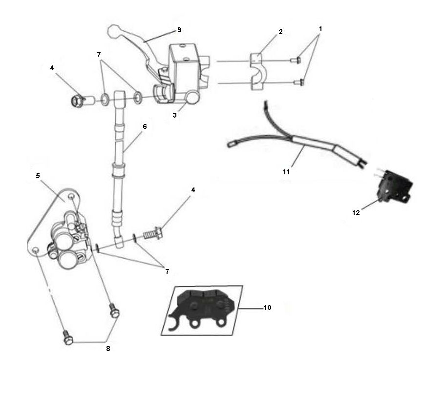 Hamulec przedni Sym Jet Sport-X 2-suwowy