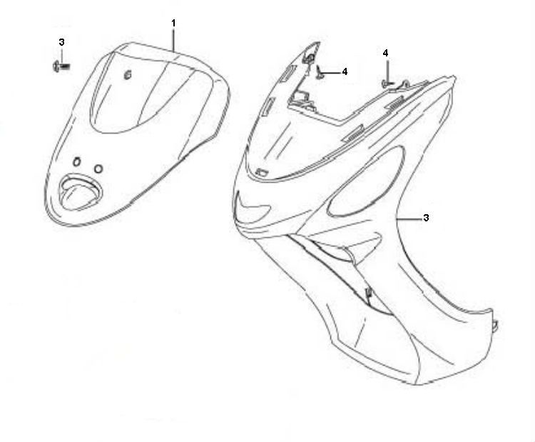 Obudowa przednia Peugeot V-Clic 4-suwowa