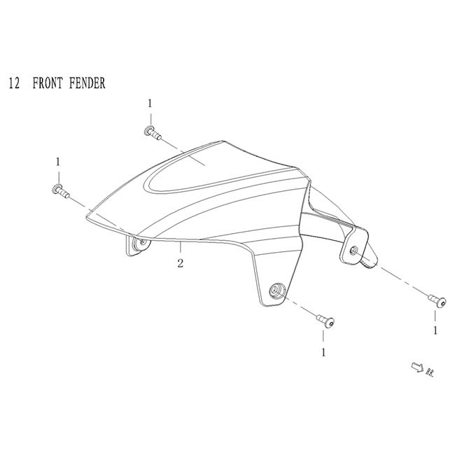 Błotnik przedni AGM Qube szary
