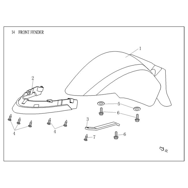 Błotnik przedni Agm Vx50 Plus czarny mat