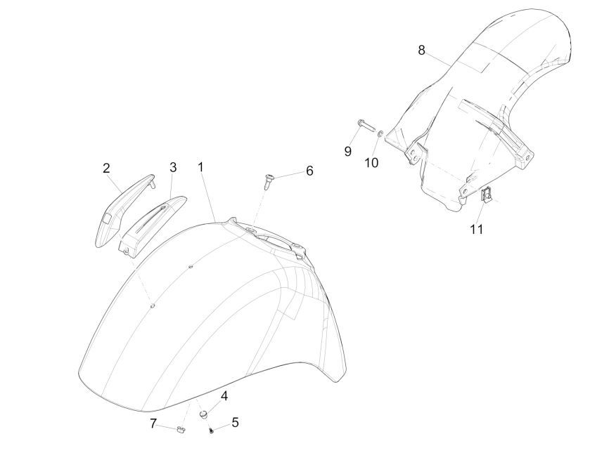 Błotnik przedni GTS 125 IE limonkowy 928/A