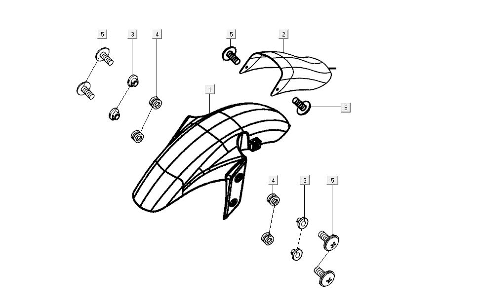 Błotnik przedni Kymco K-Pipe 4-suwowy Biały